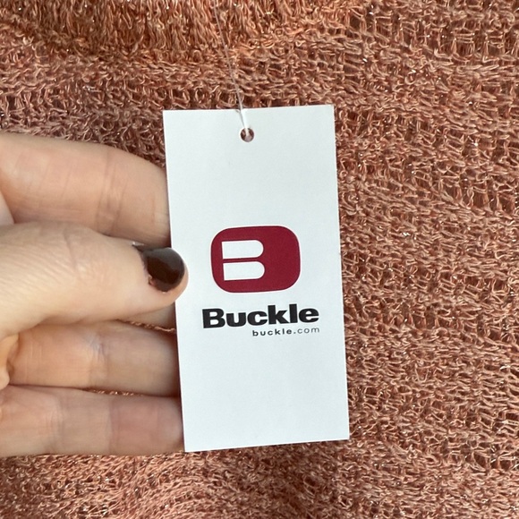 Daytrip from Buckle Rust Colored S/S Open Knit Top, Size XL - Picture 3 of 9